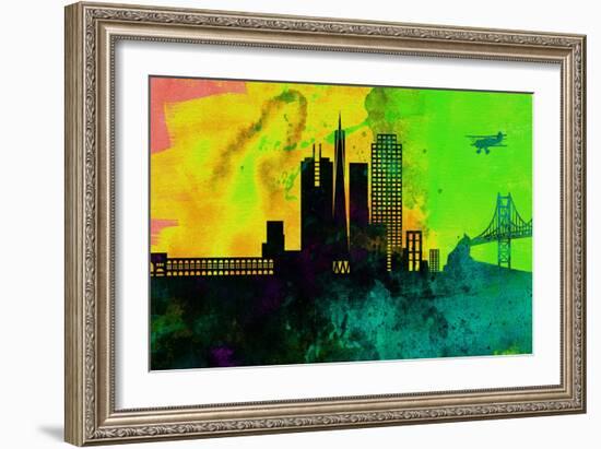 San Francisco City Skyline-NaxArt-Framed Art Print