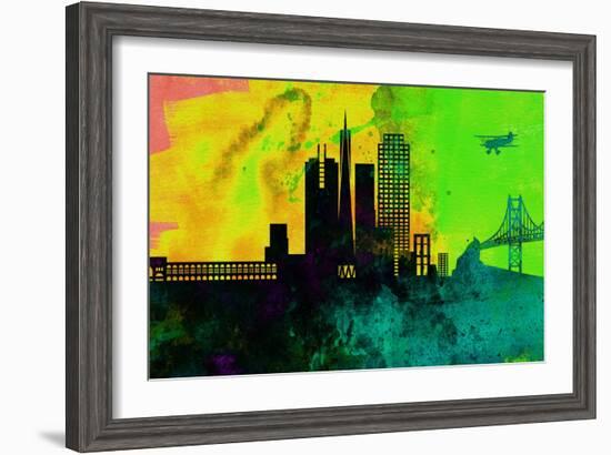 San Francisco City Skyline-NaxArt-Framed Art Print