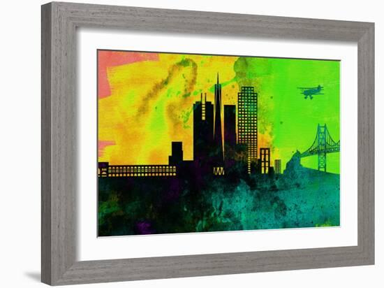 San Francisco City Skyline-NaxArt-Framed Art Print