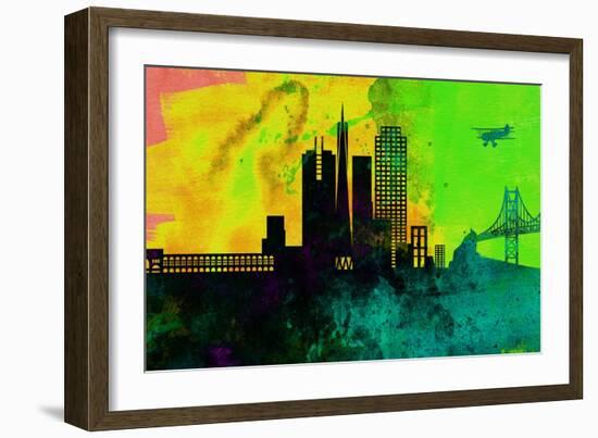 San Francisco City Skyline-NaxArt-Framed Art Print