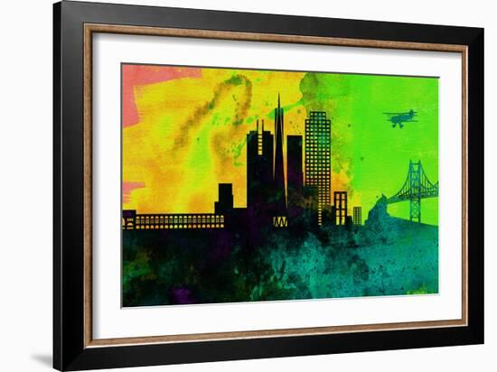 San Francisco City Skyline-NaxArt-Framed Art Print