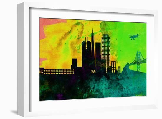 San Francisco City Skyline-NaxArt-Framed Art Print