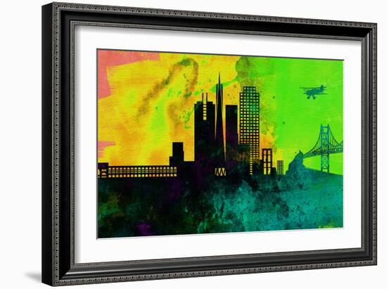 San Francisco City Skyline-NaxArt-Framed Art Print