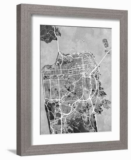 San Francisco City Street Map-Tompsett Michael-Framed Art Print