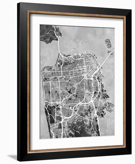 San Francisco City Street Map-Tompsett Michael-Framed Art Print
