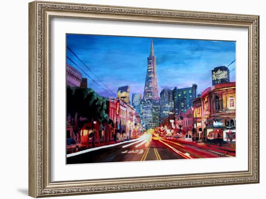 San Francisco - Columbus St with Cafe Vesuvio-Markus Bleichner-Framed Art Print