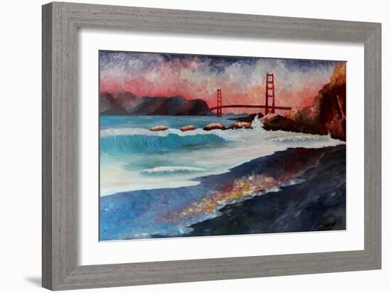 San Francisco Golden Gate at Dawn-Markus Bleichner-Framed Art Print