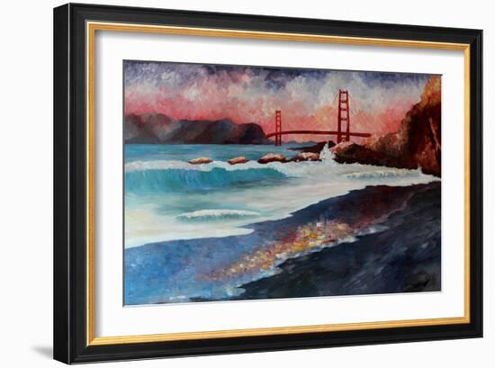 San Francisco Golden Gate at Dawn-Markus Bleichner-Framed Art Print