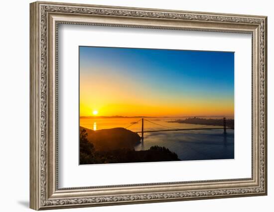 San Francisco Golden Gate Bridge Sunrise California USA from Marin Headlands-holbox-Framed Photographic Print