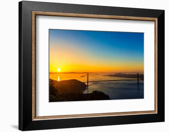 San Francisco Golden Gate Bridge Sunrise California USA from Marin Headlands-holbox-Framed Photographic Print