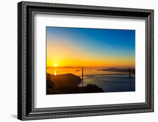 San Francisco Golden Gate Bridge Sunrise California USA from Marin Headlands-holbox-Framed Photographic Print