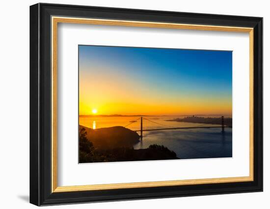 San Francisco Golden Gate Bridge Sunrise California USA from Marin Headlands-holbox-Framed Photographic Print