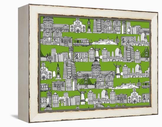 San Francisco Green-Sharon Turner-Framed Stretched Canvas