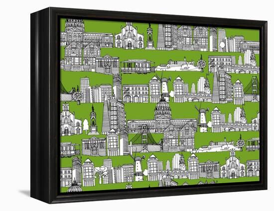 San Francisco Green-Sharon Turner-Framed Stretched Canvas