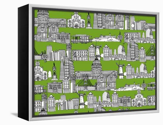 San Francisco Green-Sharon Turner-Framed Stretched Canvas