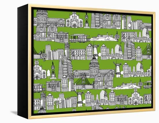 San Francisco Green-Sharon Turner-Framed Stretched Canvas