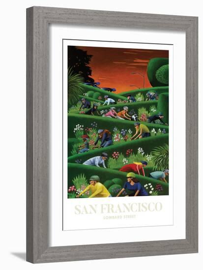 San Francisco - Lombard Street-Mark Ulriksen-Framed Art Print