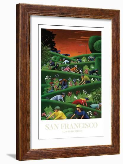 San Francisco - Lombard Street-Mark Ulriksen-Framed Art Print