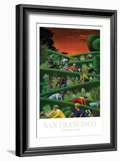 San Francisco - Lombard Street-Mark Ulriksen-Framed Art Print