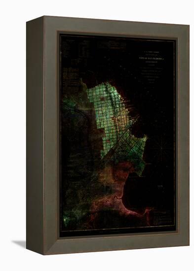 San Francisco Map 3-null-Framed Stretched Canvas