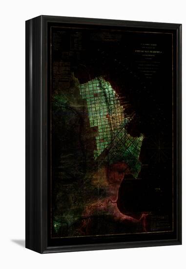San Francisco Map 3-null-Framed Stretched Canvas