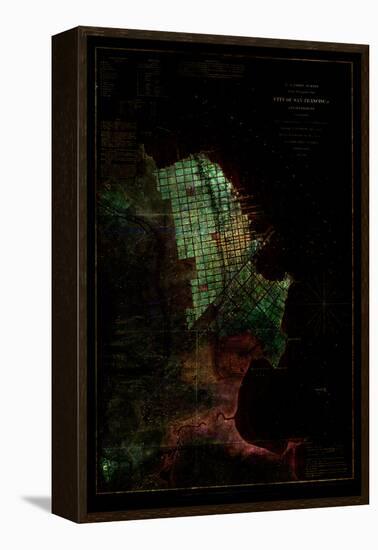 San Francisco Map 3-null-Framed Stretched Canvas