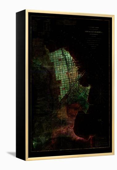 San Francisco Map 3-null-Framed Stretched Canvas