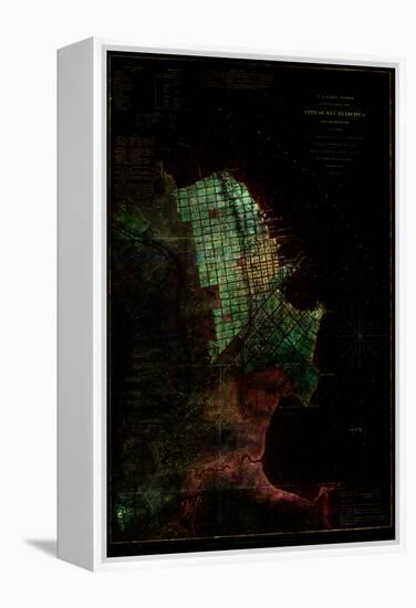 San Francisco Map 3-null-Framed Stretched Canvas