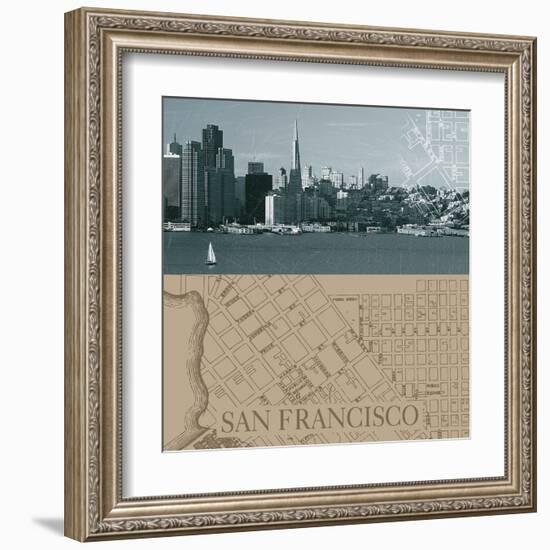 San Francisco Map I-The Vintage Collection-Framed Art Print