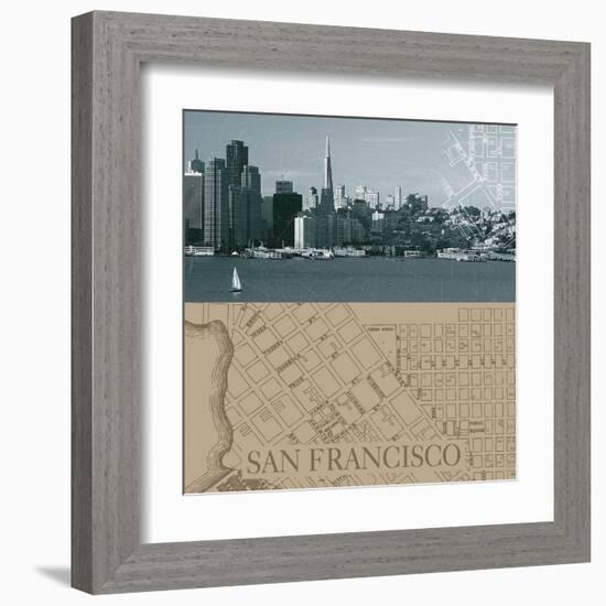 San Francisco Map I-The Vintage Collection-Framed Art Print