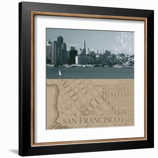 San Francisco Map I-The Vintage Collection-Framed Art Print