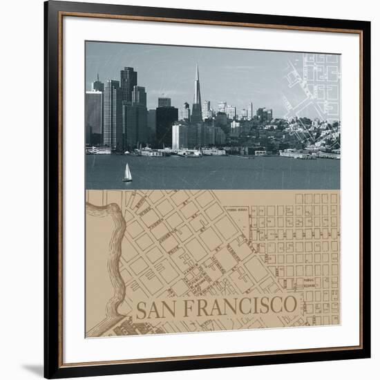 San Francisco Map I-The Vintage Collection-Framed Giclee Print