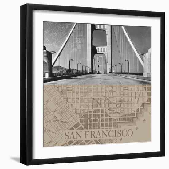 San Francisco Map II-The Vintage Collection-Framed Giclee Print