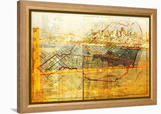 San Francisco Map-null-Framed Stretched Canvas