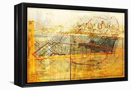 San Francisco Map-null-Framed Stretched Canvas