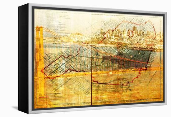 San Francisco Map-null-Framed Stretched Canvas