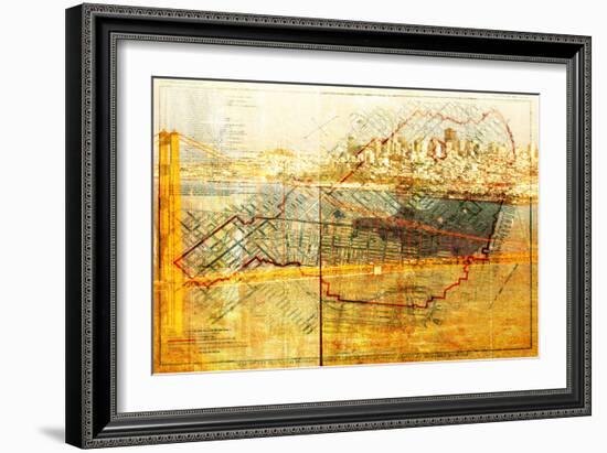 San Francisco Map-null-Framed Premium Giclee Print