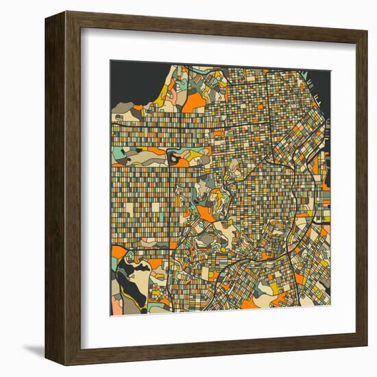 San Francisco Map-Blue Jazzberry-Framed Art Print