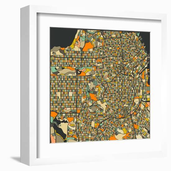 San Francisco Map-Blue Jazzberry-Framed Art Print