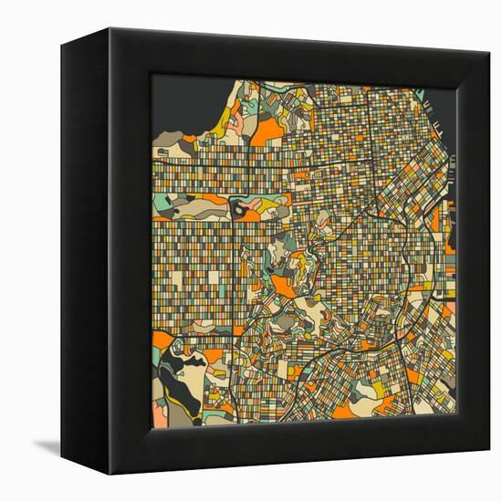 San Francisco Map-Blue Jazzberry-Framed Stretched Canvas