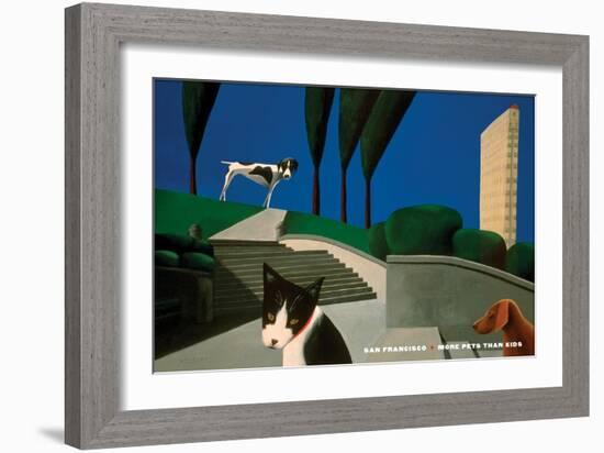 San Francisco - More Pets Than Kids-Mark Ulriksen-Framed Art Print