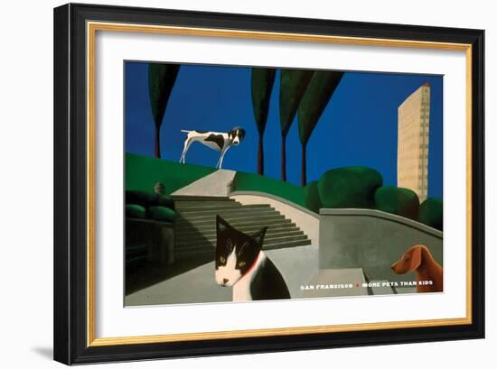 San Francisco - More Pets Than Kids-Mark Ulriksen-Framed Art Print