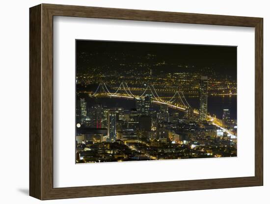 San Francisco Oakland Bay Bridge at Night-jpldesigns-Framed Photographic Print