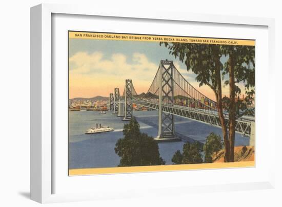San Francisco-Oakland Bay Bridge, California-null-Framed Premium Giclee Print