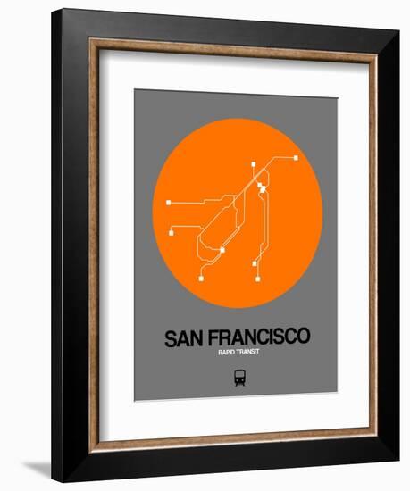 San Francisco Orange Subway Map-NaxArt-Framed Art Print