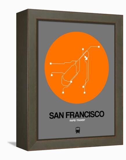 San Francisco Orange Subway Map-NaxArt-Framed Stretched Canvas