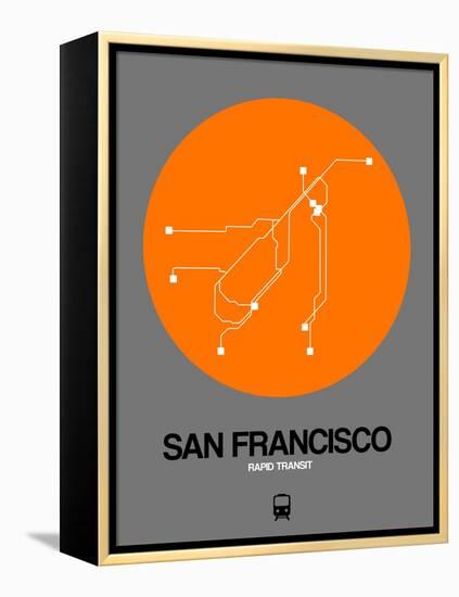 San Francisco Orange Subway Map-NaxArt-Framed Stretched Canvas