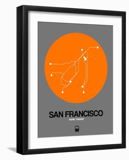 San Francisco Orange Subway Map-NaxArt-Framed Art Print