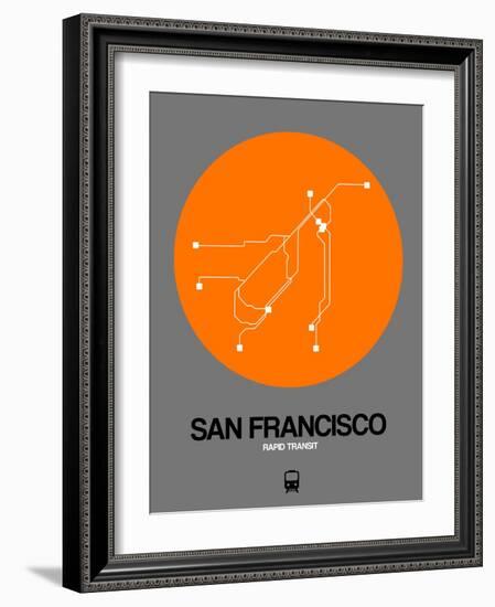 San Francisco Orange Subway Map-NaxArt-Framed Art Print