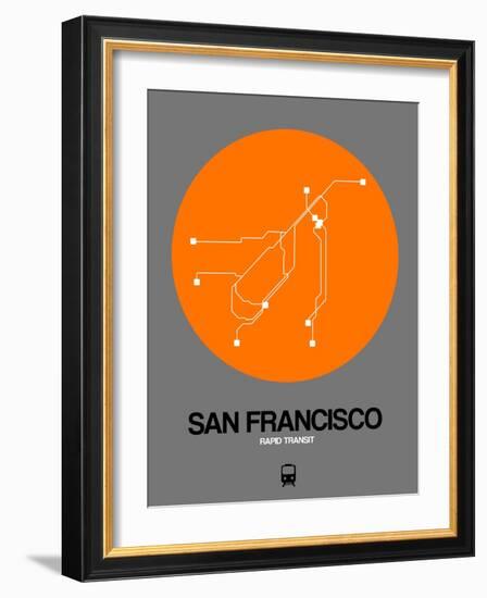 San Francisco Orange Subway Map-NaxArt-Framed Art Print